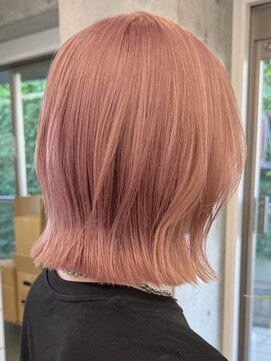 サンクマーケット 渋谷(cinq MARKET) 渋谷タッセルボブコーラルピンクベージュピンクアッシュカラー