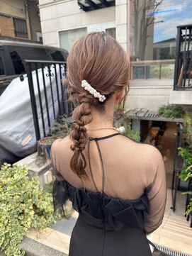 エルメ(Elme) ローポニー×編みおろしヘアアレンジ【河崎】