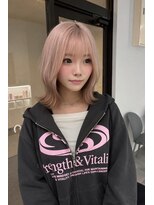 ナンバー 竪町(number+) ハイトーンホワイトブロンド×韓国風切りっぱなし小顔ボブ