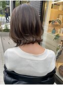 レイヤーボブブラウンベージュくびれるボブレイヤーカット銀座
