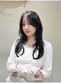 透明感ダークブラウン×ハッシュカット