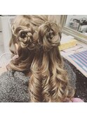 お花のハーフアップ