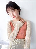 アッシュグレージュ×丸みナチュラルショート20代30代