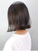 ミディアムボブ_ココアブラウンフリンジウェーブ_ba291293