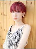 【buZonブゾン】耳掛けショート×ビビッドピンクカラー