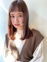 ガレージ バイ グリーン 原宿 表参道(Garage by green)&nbsp;【loki】セミロング×オレンジベージュ