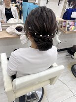 プティクローシェ バイ クオーレ(petite cloche by CUORE)&nbsp;大人キレイシニヨンアップ　結婚式ヘア