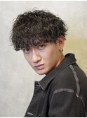 ナチュラル刈り上げツーブロック波巻きスパイラルマッシュパーマ