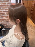 ツヤ髪スタイルニュアンスカラーショートボブセンターパート
