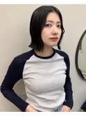 外ハネボブ/ブルーブラック