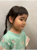 前髪カットと編み込み