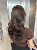 ミディアムヘア暗めカラーデザインカラーフェイスフレーミング