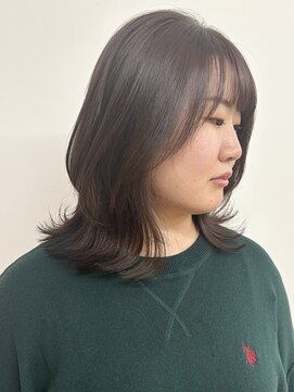 モリオフロムロンドン 松戸店(Morio from London) 【morio松戸 石山】くびれ外ハネミディアムレイヤー透明感カラー