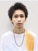 短髪スパイキーショート束感アップバング