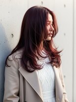 フルショウ 苦楽園店(FURUSHO)&nbsp;チェリーレッド/全頭ブリーチ/シャギー/ハイレイヤーカット/