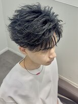 ディア 大宮店(DIA) メンズフェザーパーマ大宮ホワイトカラーメッシュ学割U24眉毛