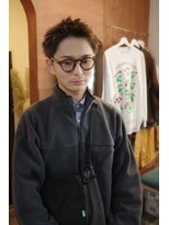 エディ(Edy)&nbsp;メンズスパイキーショート刈り上げブラウンカラー眉毛カット岡山