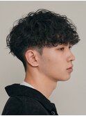 メンズシースルーマッシュニュアンスパーマシャドウパーマテテ風
