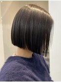 切りぱなしボブワンレンボブタッセルカット髪質改善