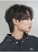 原宿フェザーパーマ毛流れセンターパートウルフフェザーショート