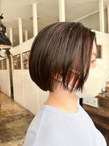 ヘアーループレル(Hair ruup Rell design works)&nbsp;大人可愛い丸みショートボブ／小顔カット／艶ブラウン【那覇安里