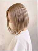 ブロンドボブ_ショコラベージュボブルフベビーバング_ba343751