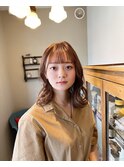 ミディパーマヘア/前髪は眉ギリギリで・・・。