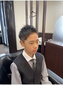 ツーブロック×アップバング