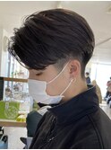 センターパートニュアンスパーマスパイラルパーマメンズパーマ 