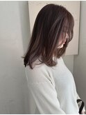 セミロングレイヤー パープルベージュ 髪質改善sk