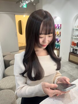 ボタン ハカタ(VOTAN hakata) 【藤野結衣】ラベンダーブラウンで透け感カラー