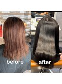 髪質改善ストレート＋モカブラウン