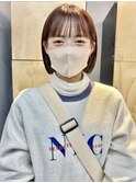 似合わせカットボブ小顔カット透明感カラーミルクティカラー