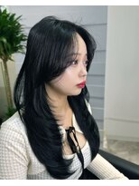 シェノン 心斎橋(CHAINON)&nbsp;ワンホンヘア黒髪グレーベージュレイヤーロングアッシュカラー