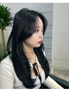 シェノン 心斎橋(CHAINON) ワンホンヘア黒髪グレーベージュレイヤーロングアッシュカラー