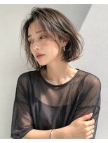 アッシュ 学芸大学店(Ash) ボブ/大人女性/グレーアッシュ/白髪ぼかしハイライト/脱白髪染め
