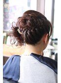 編み込みナチュラルアシンメトリー*ヘアアレンジ