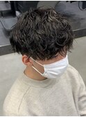 波巻きスパイラルパーママッシュショート無造作パーマ刈り上げ