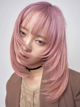 オーセン(Authen.) レイヤーカット×ハイトーンピンク