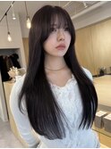 艶髪ラベンダーグレージュに顔まわりの小顔カット