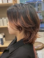 ボタンヘアー 日吉(BoTaN HAIR)&nbsp;ウルフ/毛流れパーマ/エンドカラー/くびれミディアム/日吉