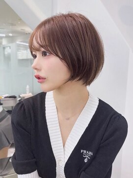 アルバム 池袋(ALBUM) ボブショートミディアムグレージュ前髪カット暗めカラー_F0831