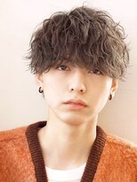 アズ ワン(AS ONE)&nbsp;波巻きパーマツイストスパイラルパーマツーブロックメンズ黒髪