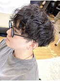 メンズショートツーブロック刈り上げツイストスパイラルパーマ
