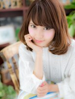 カバーヘア ブリス 上尾西口店(COVER HAIR bliss)&nbsp;■小顔ベージュカラー斜めバングセミディ16-7★上尾20代30代40代