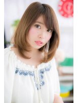 ミック ヘアアンドビューティー 大山店(miq  Hair&Beauty)&nbsp;ハイライトカラー♪内巻き小顔ミディアムレイヤーc1