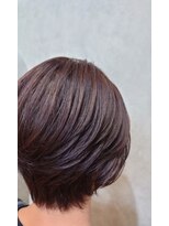 オーガニック ヘアサロン クスクス(organic hair salon kusu kusu)&nbsp;耳掛けショート×くすみラベンダー