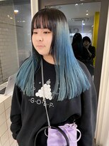 シイ(SIE)&nbsp;水色カラー切りっぱなしロング