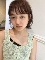カーキベージュ/ぱっん前髪/レイヤーカット
