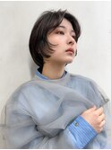 切りっぱなしボブ美髪ピンクブラウンベリーショート